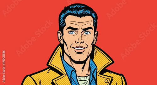 Cartoon Man Yellow Coat.