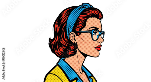 Cartoon Woman Wearing Glasses.