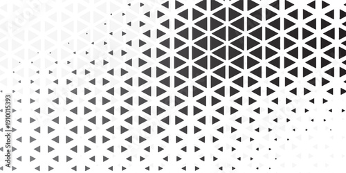 Abstract gray triangle geometric pattern background on white background. Halftone triangles pattern. Abstract geometric gradient background. Vector illustration