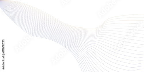 Abstract wave element for design. Digital frequency track equalizer. Stylized line art background. Vector illustration. Wave with lines created using blend tool. Curved wavy line, smooth stripe.