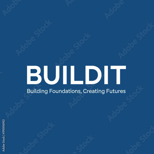 Buildit Logo on Blue Background.