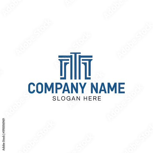 Company Logo Template with Column Design.