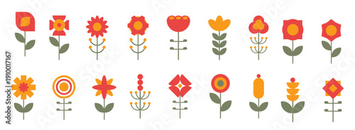  flower flat illustration element set 