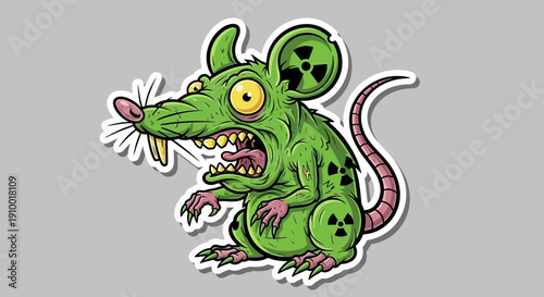 Cartoon Radioactive Green Mouse.