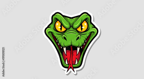 Cartoon Snake Head Illustration.