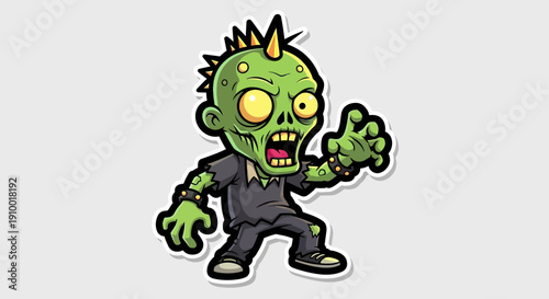 Cartoon Zombie Character Illustration.