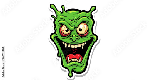 Green Slime Cartoon Character.