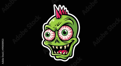 Zombie Cartoon Character Head.