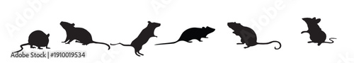 mice silhouette vector 