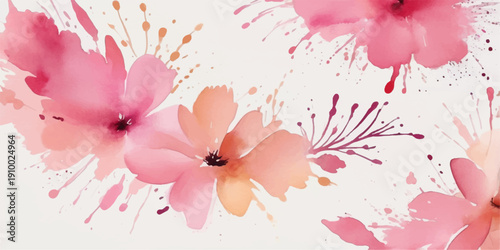 A beautiful spring blossom design features delicate pink rose petals and floral branches in a closeup garden nature scene