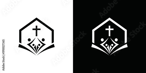 simple vector Christian house of worship logo
