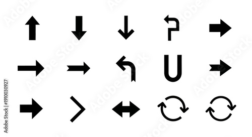 Arrow Symbols Collection: Directional and Circular Icons