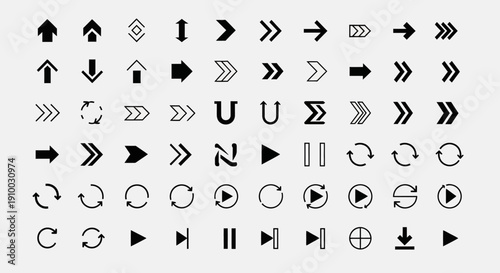 Arrow symbols collection, vector illustration