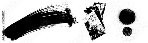 Graphic design elements including ink brushstroke, textured paper, halftone dots, vector art, design assets, creative tools, digital illustration.