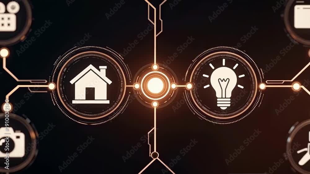 custom made wallpaper toronto digitalSmart Home and Energy Efficiency Concept with Glowing Digital Network