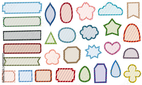 手描き風の可愛いカラフルフレームセット