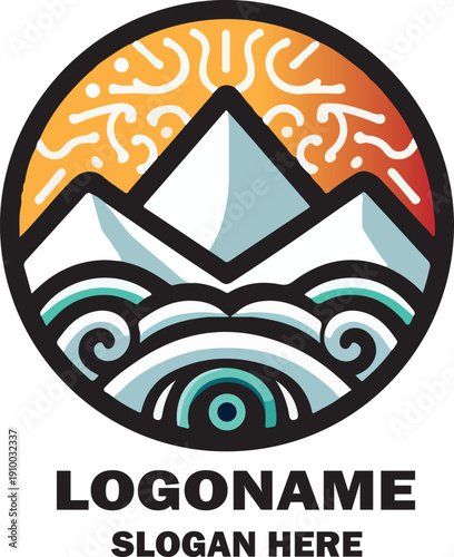 nepali culture color logo icon vector white background