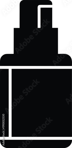 Black spray bottle with a trigger nozzle and rectangular body