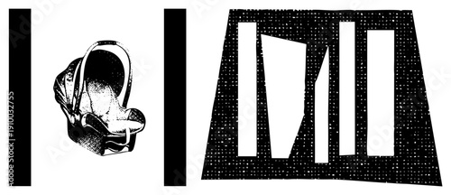 Infant car seat with padded interior, safety straps, and protective canopy, designed for secure transport, stroller compatible, child restraint system.