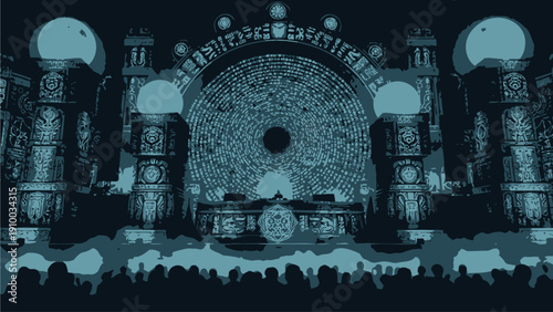 DJ Performing at Nightclub Stage