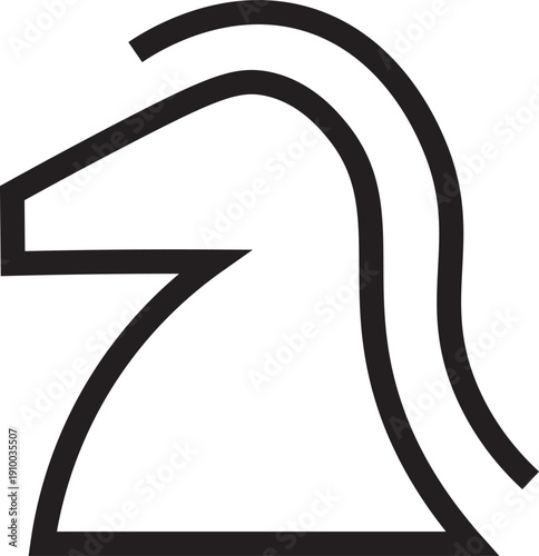 Minimalist Horse Head Vector Icon Illustration