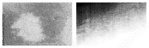 Vector halftone with gradient density, abstract cloud texture, dot matrix design, graphic art element, visual effect.