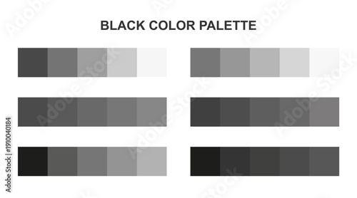 Black color palette editable stroke 