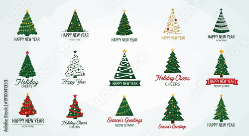Christmas Trees Collection for Happy New Year