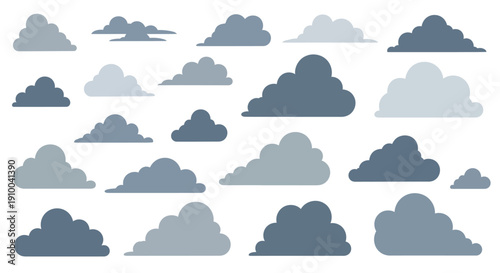 Cloudscape Collection: Diverse Cloud Vector Set