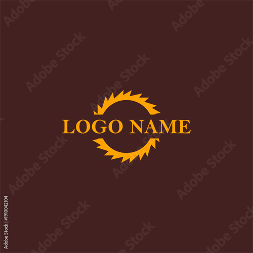 saw blade logo design, symbol, icon, vector, industry, vintage, wood sawing logo, carpentry,icon,abstrack