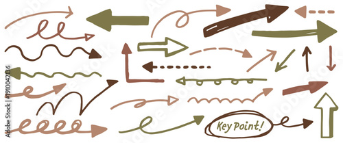 ポップな手描き矢印イラスト素材