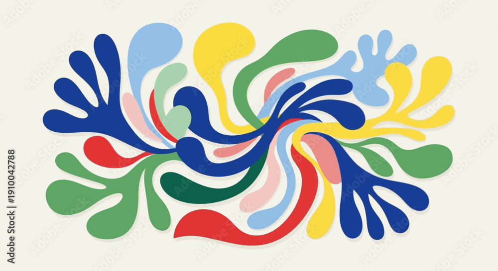 Fototapeta premium Colorful Abstract Shapes Collage Background