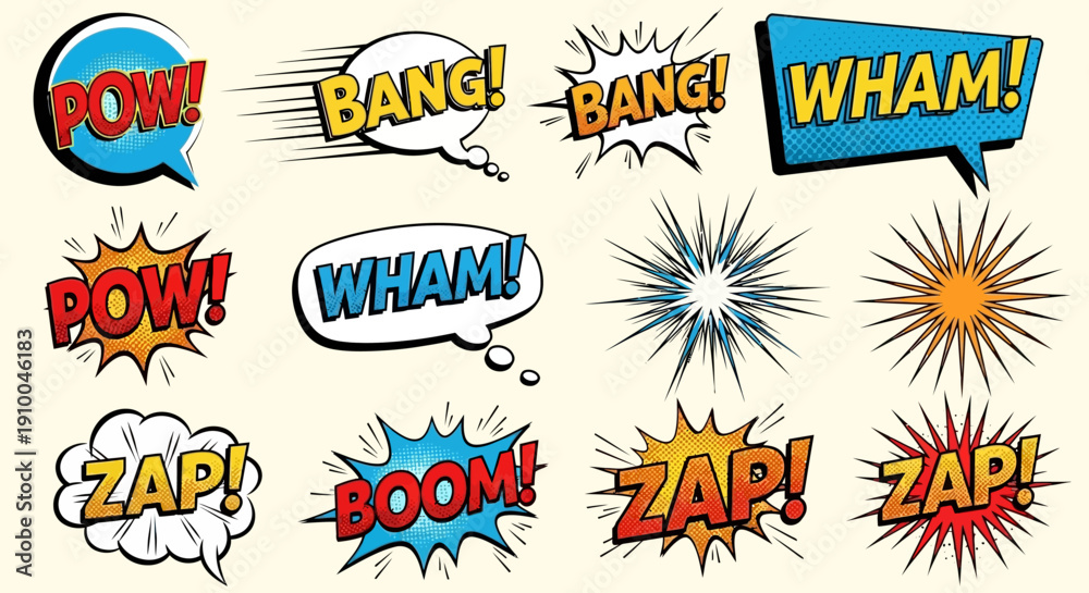 Obraz premium Comic Book Sound Effects Collection