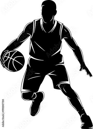 basketball player silhouette vector