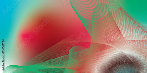 Pink white and azure abstract shape grainy gradient background with black backdrop and noisy texture for wide banner poster and header design