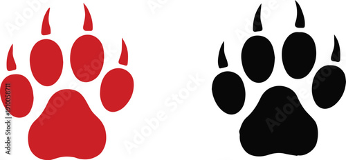 pawprint silhouette paw prints in a row pet icon vector
