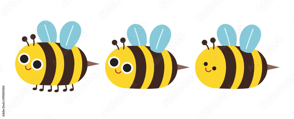 Fototapeta premium Cute Honey Bee Character Set