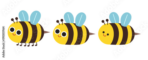 Cute Honey Bee Character Set