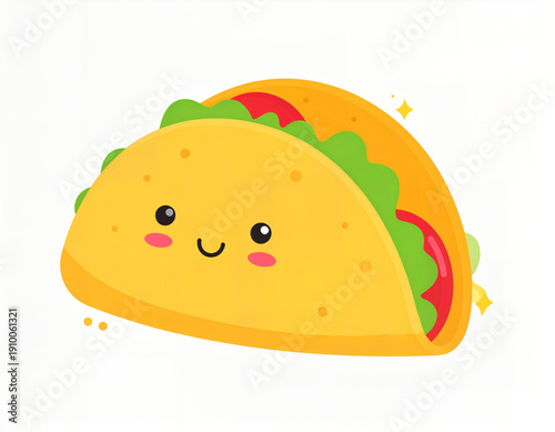 A taco character illustrated in a whimsical children’s book style, with soft colors and playful charm. Perfect for educational materials, storybooks, and kid-friendly branding.