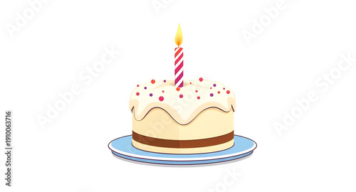 cake, birthday, candle, cartoon, illustration, icon, dessert, sweet, celebration, party, festive, happy, fun, cute, colorful, frosting, cream, icing, sugar, bakery, baked, food, treat, candlelight, wi