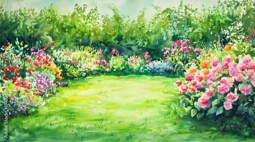 Lush Garden Full of Vibrant Flowers and Greenery Bliss