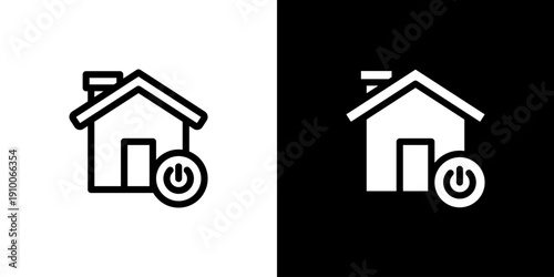 Smart Home icon concept with flat Black White Background. Vector illustration.