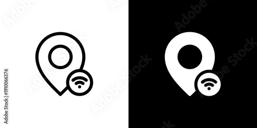 Placeholder icon concept with flat Black White Background. Vector illustration.