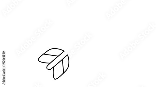 Simple animation of Arrow of Love in monoline style, Looping Heart
