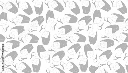 Bread Seamless Pattern Minimal.Bakery background. Bread pattern. Monochrome Vector Background for Packaging