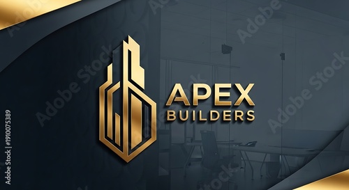 Elegant corporate logo design gold construction business symbol vector