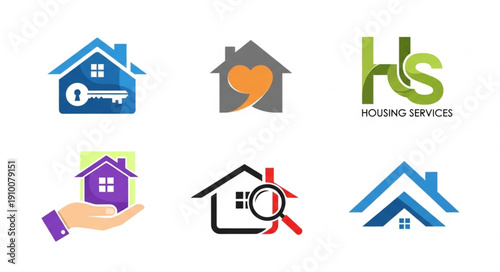 Collection of Real Estate and Property Logos and Icons.