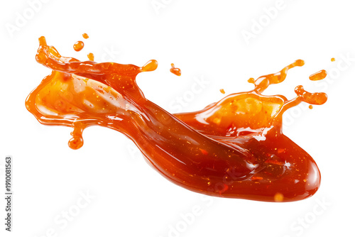 sweet chilli sauce splash isolated on transparent background - design element cut-out object