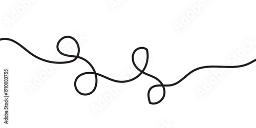 Squiggle Curly Line. Decorative Design Element. vector file illustration.