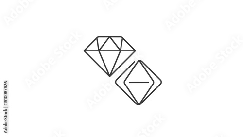 Simple Line Art Diamonds Illustration
